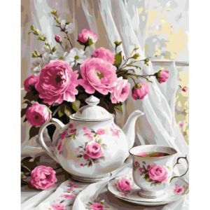 Картина за номерами "Ароматний чай з квітами" 40*50 см