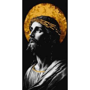 Картина за номерами з фарбами металік "Образ Спасителя" 40*80 см