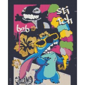 Алмазна мозаїка "Стіч в окулярах" 40х50 см