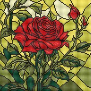 Алмазна мозаїка "Вітраж. Троянда" 30x30см