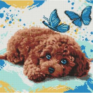 Алмазна мозаїка "Милий пудель" 40x40см