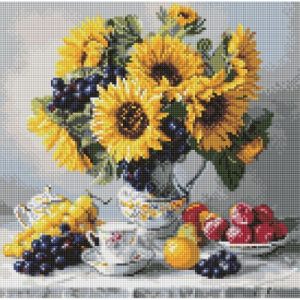 Алмазна мозаїка "Соняшники з виноградом" 40x40см