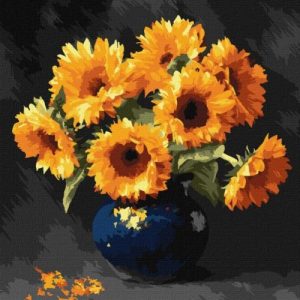 Картина за номерами "Соняшник в темряві" 40x40см