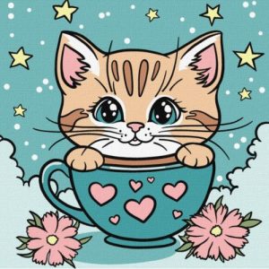 Картина за номерами "Чудовий котик" 25х25 см