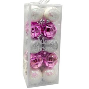 Новорічні прикраси, 20 штук, кульки, D=5 см, у слюді