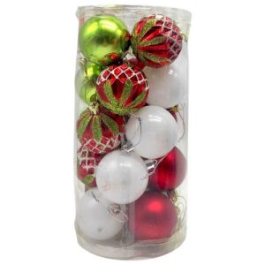 Новорічні прикраси, 20 штук, кульки, D=6 см, у слюді