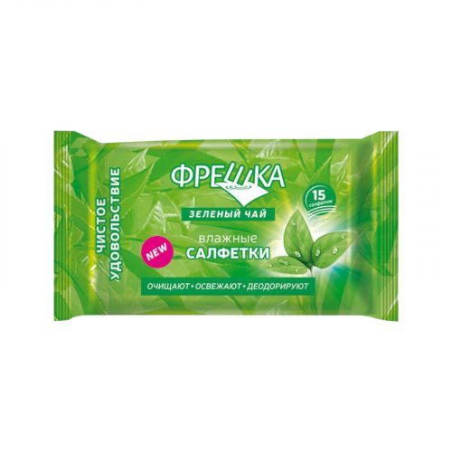 Фрешка серветка волога 15шт зелений чай