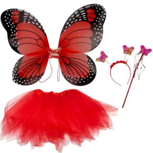 Маскарадний костюм "Крила" з підсвічуванням (45х37см, спідничка, обруч) ЧЕРВОНІ