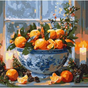 Картина по номерах "Цитруси у вазі" 40х40 см