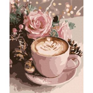Картина по номерах з фарбами металік "Новорічне капучіно" 40х50 см