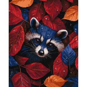 Картина за номерами "Осінній єнот" 40х50 см
