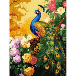 Картина за номерами "Павич у квітах" 30x40 см