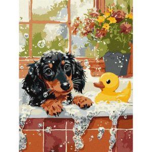 Картина за номерами "Купання з качечкою" 30x40 см