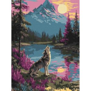 Картина за номерами "Одинокий вовк" 30x40 см