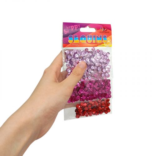 Блискітки, 6мм, 5г*3 пакетики