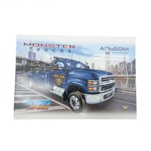 Альбом для малювання, 100г, на скобі, 202х292 мм, 16 аркуш.  ДЖИП ТРАК СИНІЙ