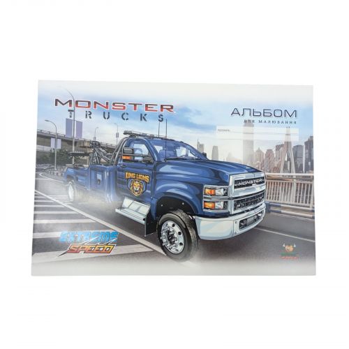 Альбом для малювання, 100г, на скобі, 202х292 мм, 16 аркуш. ДЖИП ТРАК СИНІЙ