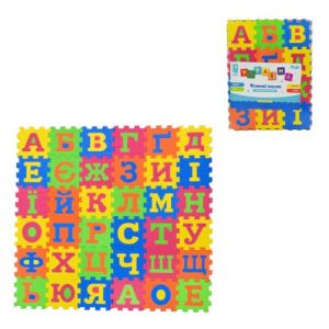 Пазли фомові EVA Укр. алфавіт 36 дет 9*9*0,8см  у плівці 34*25,5*2,5 см