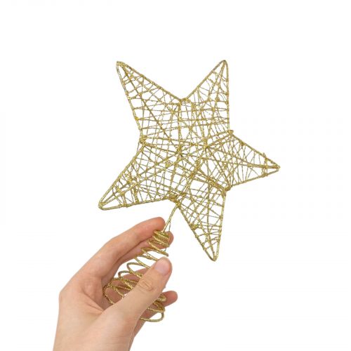 Верхівка для ялинки зірка золота 23 см - Зображення 2