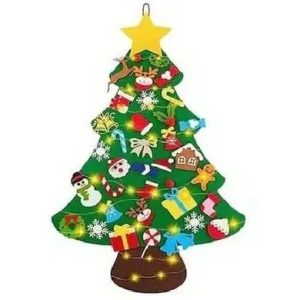 Набір для творчості “Фетрова ялинка”, іграшки на липучках + гірлянда (висота - 97 см)