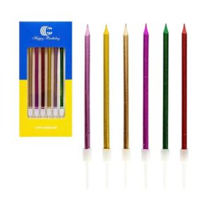 Набір свічок для торта 6 шт. кольорові