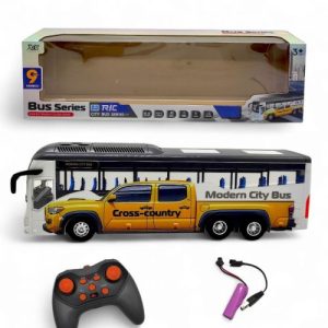 Автобус на радіокеруванні (акумулятор 3.7 V, пульт керування 2.4 GHz, масштаб 1:24, підсвічування, мелодії, режим демонстрації) коробка - 43,5х13,5х9 см