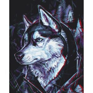 Картина за номерами "Друг Хаскі" 40х50 см