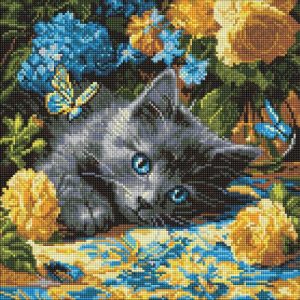 Алмазна мозаїка "Кошеня блакитнооке" 40х40 см