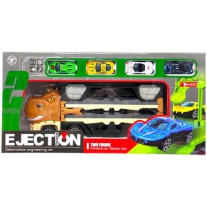 Трейлер-монстр-трек "Динозавр" запуск з металевими машинками (кор.46,5*11*23 см)