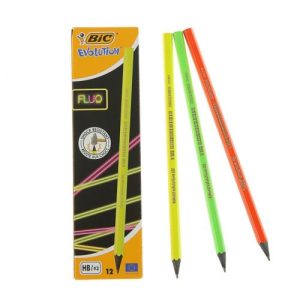 BIC Олівці чорнографітові Evolution Fluo НВ, 12 шт.