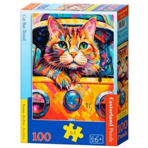 Пазли "Подорож на котячому автобусі" 100 елементів