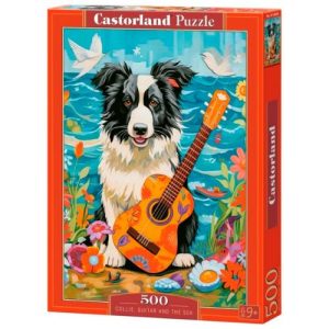 Пазли "Коллі, гітара та море" 500 елементів