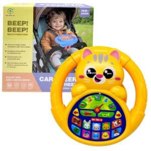 Кермо музичне на батарейках "КОТИК" (ЖОВТИЙ)