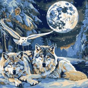 Картина за номерами - "Хижаки і мудрість з фарбами металік" ©art_selena_ua, 40х50см