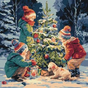 Картина за номерами - "Ялинка дружби" ©art_selena_ua, 40х40см