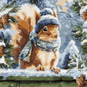 Картина за номерами - "Зимове білченя" ©art_selena_ua, 40х40см