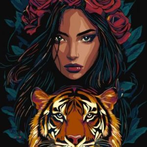 Картина за номерами - "Хижацький погляд з фарбами металік extra" ©art_selena_ua, 30х40см