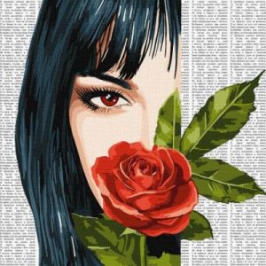 Картина за номерами - "Барвиста поезія: Червона троянда" ©art_selena_ua, 40х50см