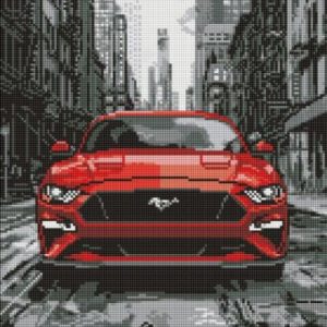 Алмазна мозаїка - "Червоний мустанг" ©art_selena_ua, 40х50