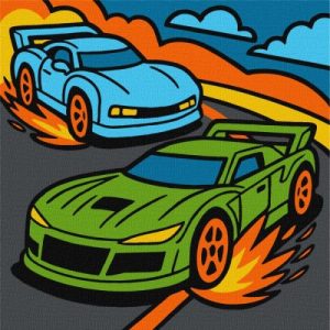 Картина за номерами - "Гарячі перегони" ©art_selena_ua, 25х25см