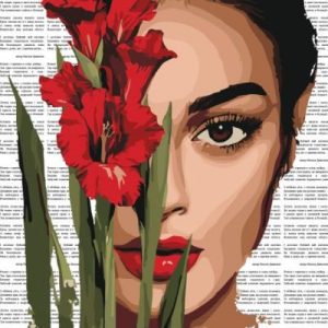 Картина за номерами - "Барвиста поезія: Червоні гладіолуси" ©art_selena_ua, 40х50см
