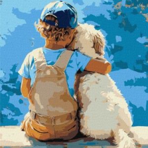 Картина за номерами - "Хлопчик та пес" ©art_selena_ua, 30х40см