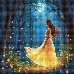 Алмазна мозаїка - "Дівчина серед світлячків" ©art_selena_ua, 40х40см