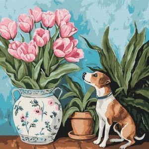 Картина за номерами - "Чаруючі тюльпани" ©art_selena_ua, 40х40см