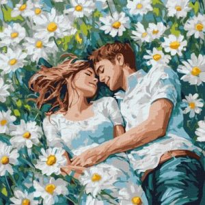 Картина за номерами - "Твої обійми серед квітів" ©art_selena_ua, 40х40см