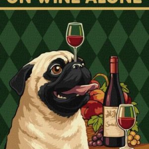 Картина за номерами - "Постер. Вино і собака" ©art_selena_ua, 30х40см