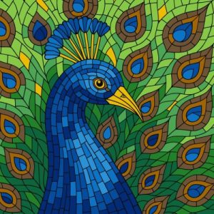 Картина за номерами - "Вітраж. Павич" ©art_selena_ua, 30х30см