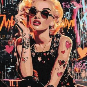 Картина за номерами - "Бунтарка Монро" ©art_selena_ua, 40х50см