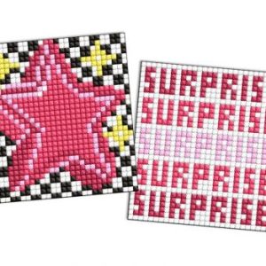 Алмазна мозаїка на стікері - "Сюрприз і зірка", набір із 2 сюжетів, 9х9см