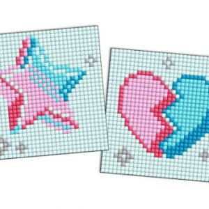 Алмазна мозаїка на магніті - "Зірка і розбите серце", набір із 2 сюжетів, 9х9см